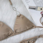 Sexy Rhinestone Bikini 2026 Women Solid Purple Metal Chain Swimsuit Brazilian Summer Beach Bathing Suit Luxury Thong Swimwear