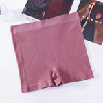 1Pc Women Boyshort Panties Ribbed Seamless Underwear Mide Rise Panties Breathable Safety Short Pants Female Sports Intimates