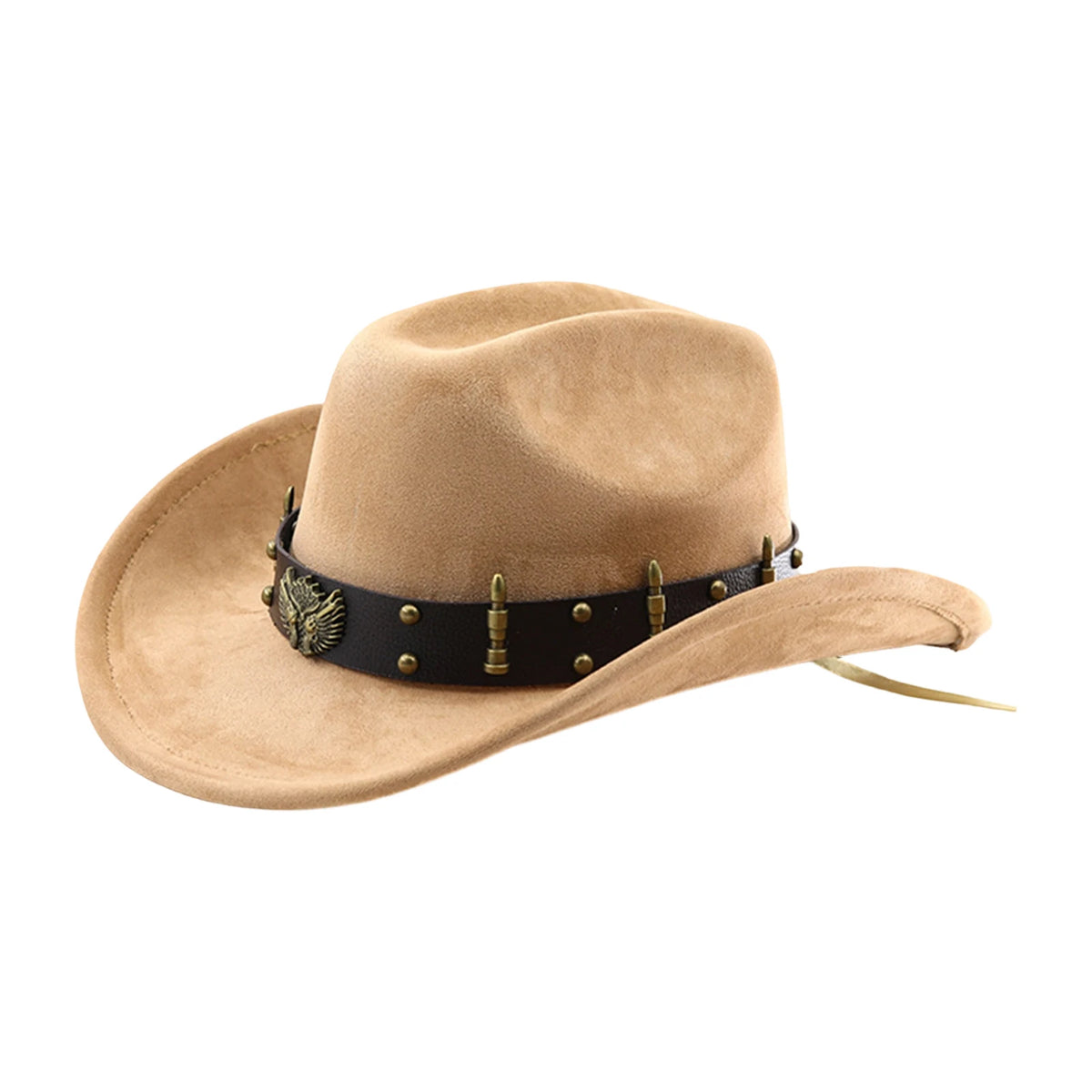 Summer Women Men Felt Cowgirl Hat with Belt Stylish Western Hat Casual Jazz Caps for Outdoor Party Club