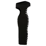 2026 Summer Women's Sexy Dress Off Shoulder Short Sleeve Side Ripped Cutout Bodycon Long Dress for Party Club Out Going