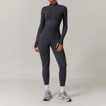 2/3PCS Yoga Set Women Workout Set Seamless Sportswear Gym Clothing Fitness Long Sleeve Crop Top High Waist Leggings Sports Suits