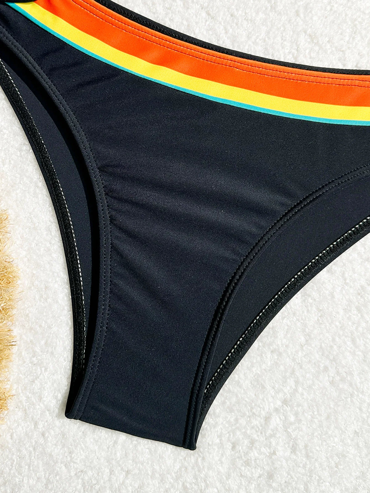 Women's Rainbow Color Bikini Set Sexy Beach Vacation Backless 2 Piece Swimsuit 2024 Summer Bathing Suit Bra Push Up Swimwear