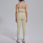 Women's Yoga Set Sports Fitness Running Beautiful Back Slim Fit Bra Hip-lifting High Waist Pants Workout Training Gym Suits