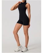 Hearuisavy Summer Sports Overalls Women Gym High Stretch Sleeveless Yoga Bodysuit Running Push Up Butt-Lifting Fitness Jumpsuit