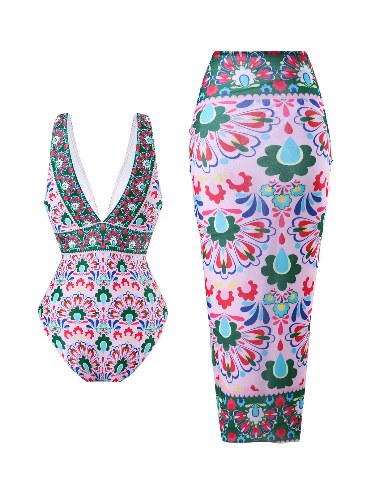 2026 Printed Swimsuit One Piece & Beach Dress Sexy Swimwear Women Bathing Swimming Swim Suit Padded Beachwear Summer