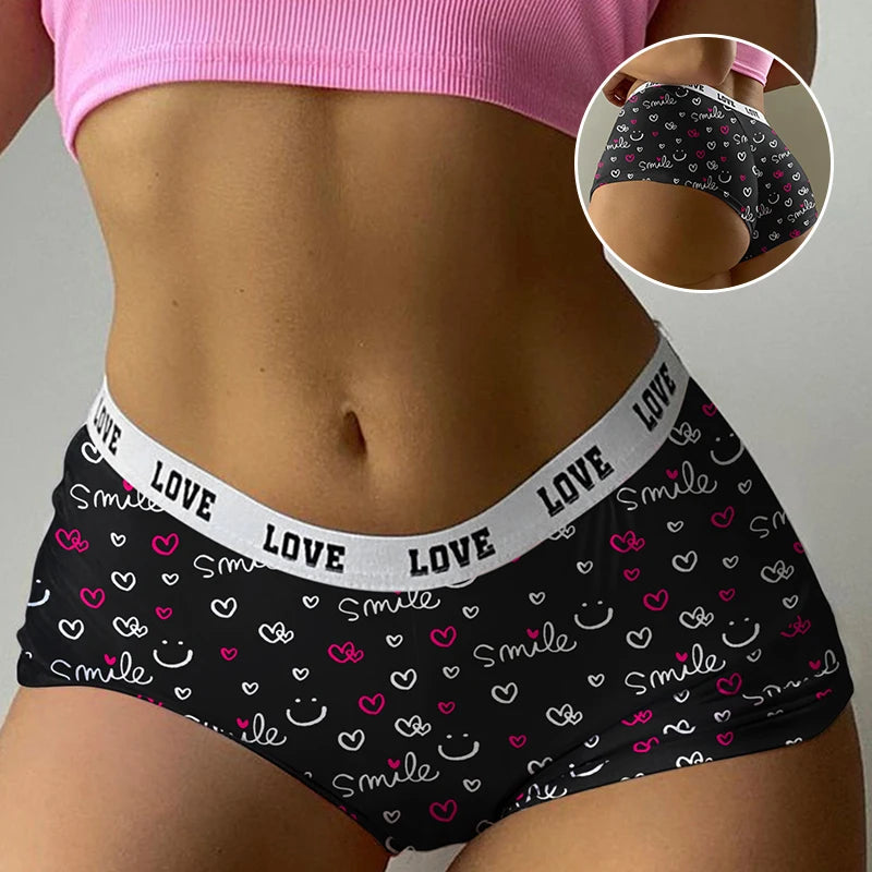 Valentine's Day Panties for Women Underwear Knickers Girls Comfort Briefs Ladies Seamless Shorts Sexy Print Lingeries Underpants
