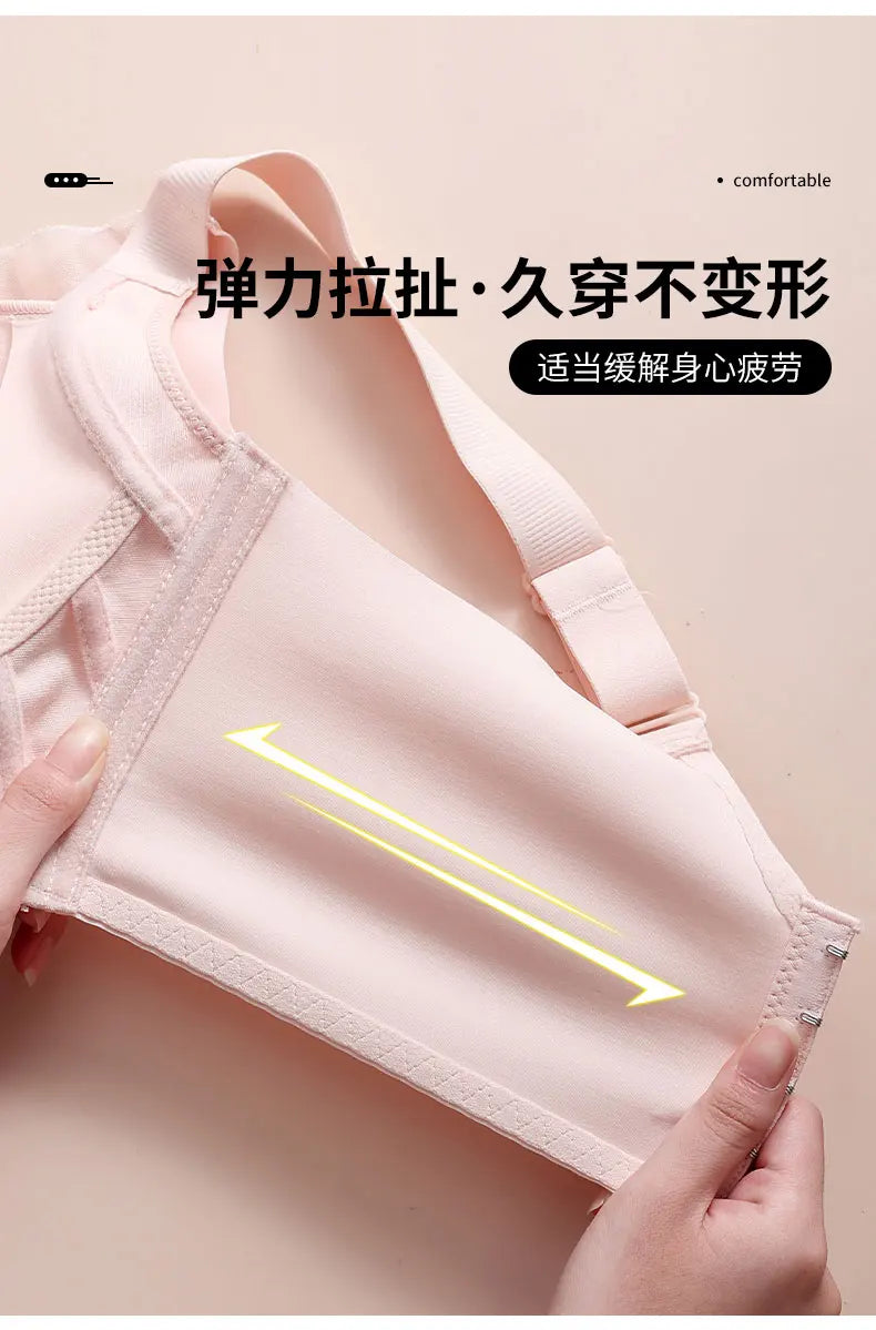 Spring And Summer New Five-breasted Thin Hole Cup Breathable Bra Without Underwire, Breast-proof Sagging Underwear Looks Thin Bh