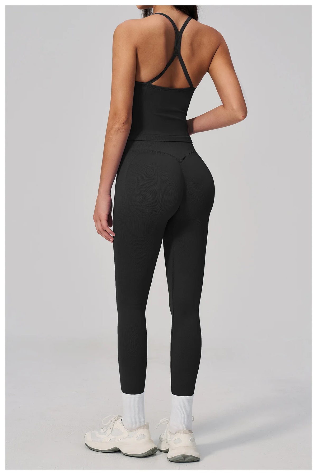 Summer Seamless Yoga Sets Women Outdoor Slimming Sports Tank Top High Waist Hip Lifting Leggings Gym Fitness Suits Tracksuit