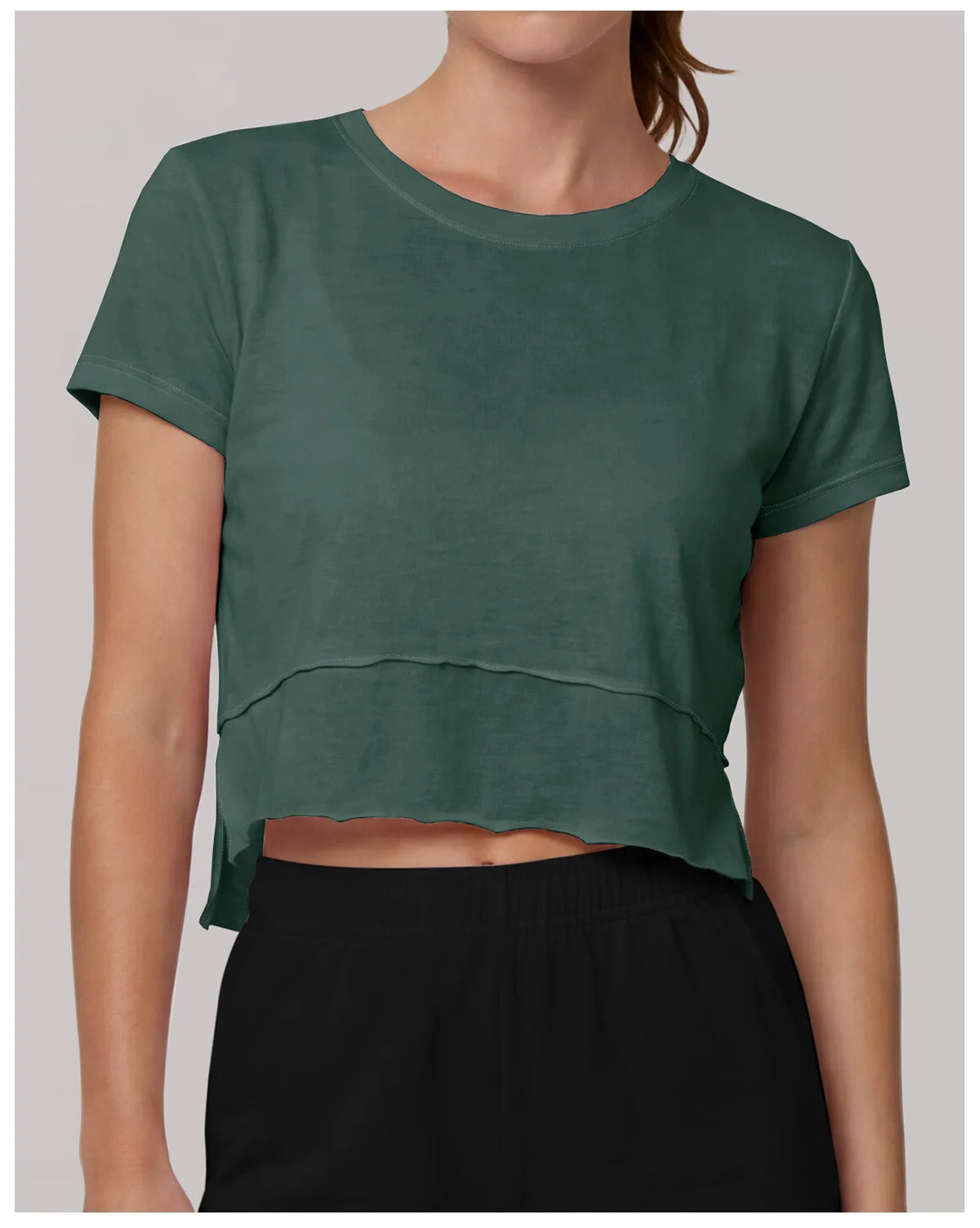 Quick Drying Pink Black Yoga T Shirts Women Short Sleeve O Neck Loose Fitness Tops Outdoor Lightweight Ruffles Short T-shirts