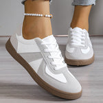 2025 New Patchwork Flat Heel Sneaker Women Spring Autumn Soft Sole Casual Shoes Woman Lace Up Non Slip Tennis Running Shoes