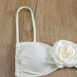 Sexy Flower Bandeau Swimwear Thong Bikini 2026 Women Lace-up Swimsuit Swimming Bathing Suit Brazilian Bikinis Sets Mujer Biquini