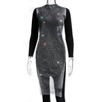 New Sexy Swimsuit Bikini Cover Up Beach Dress Women Mesh Slit Sparkling Crystal Diamond Cover Ups for Swimwear Women Pareo Plage