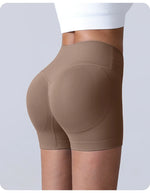 Cross-Back Yoga Shorts for Women - High-Waisted Tummy Control Fitness & Yoga Running Breathable Quick-Dry Shorts