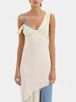 Summer New V-neck Sleeveless Long Dress Women Fashion Casual Comfortable Slim Sexy One Shoulder Lace Off Shoulder Maxi Dresses