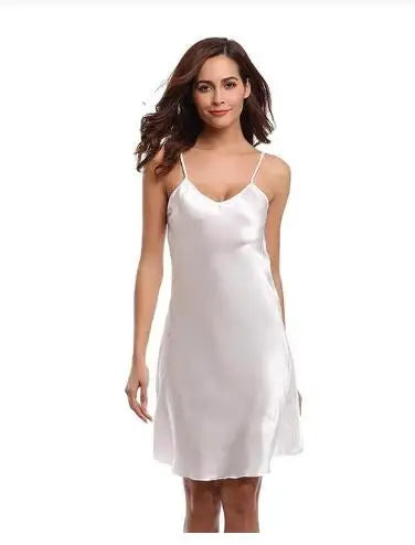 Oversize 3XL 4XL Female Satin Nightgown Lady Sexy Spaghetti Strap Night Dress Women Nighties Sleeveless Sleepwear Nightwear