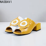 NASBAVI Out Outdoor Slippers Latest Luxury Shoes Women Designers Ladies Shoes and Sandals Wedding Shoes for Women Big Size 45 46