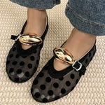 Korean Sle Polka Dot Me Breathable Flat Bot Mary Jane oes Women's Ballet Sle round Head Single oes Soft Bot
