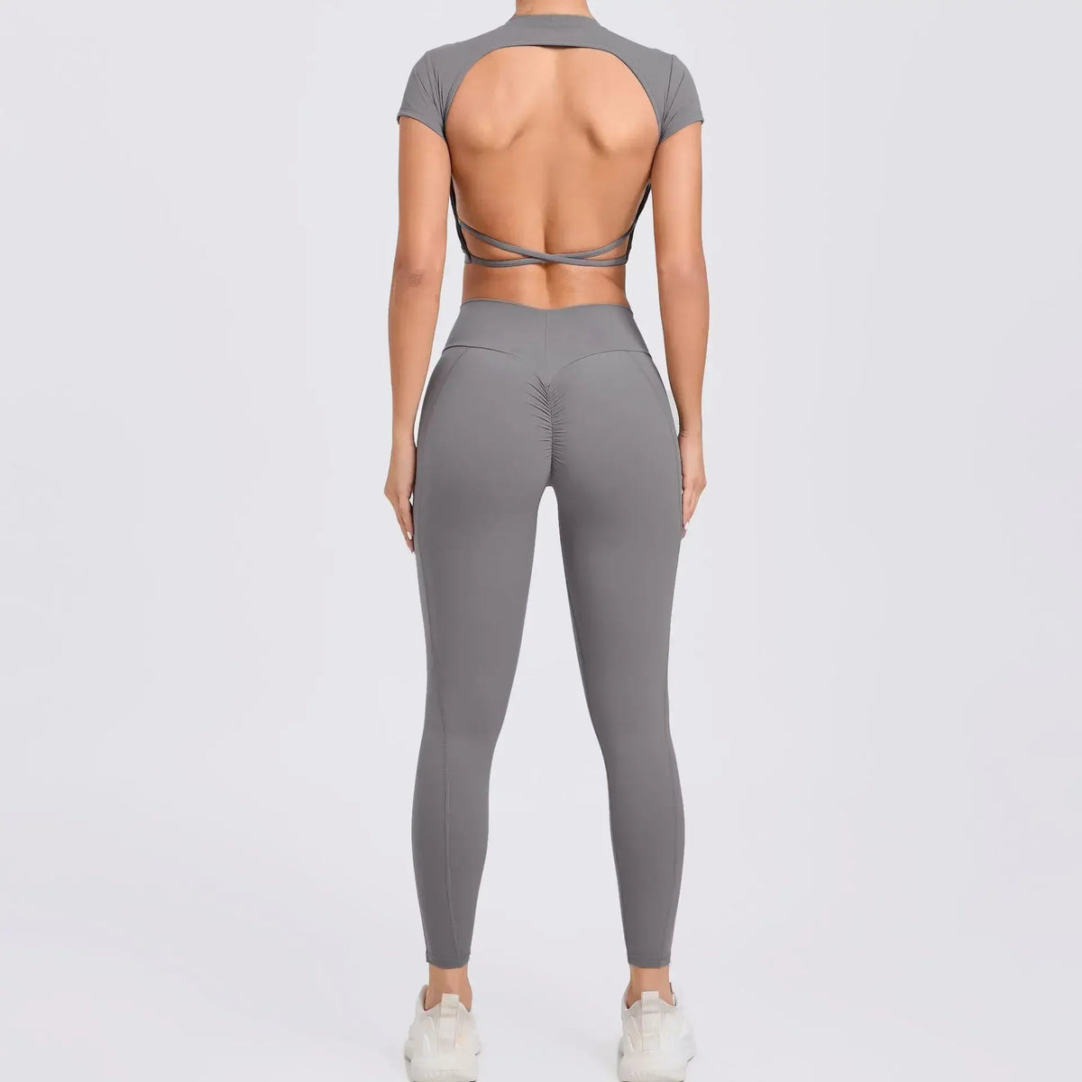 Women's Yoga Sets 2 Piece High Waist Hip Lift Leggings with Cross Back Sports Bra Seamless Workout Clothes Fitness Gym Wear Set