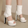 Retro Rome Gladiator Sandals Women Peep Toe Thin High Heels Summer Shoes 2026 Zip Lady Party Nightclub Show Plus Size 43