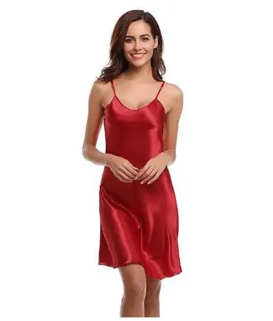 Oversize 3XL 4XL Female Satin Nightgown Lady Sexy Spaghetti Strap Night Dress Women Nighties Sleeveless Sleepwear Nightwear