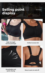 CZGUKES-2XL Popular Sports Top Yoga Bra Women's Shockproof Sports Shirt Sports Bra Front Zipper Women's Push Up Bra Sportswear
