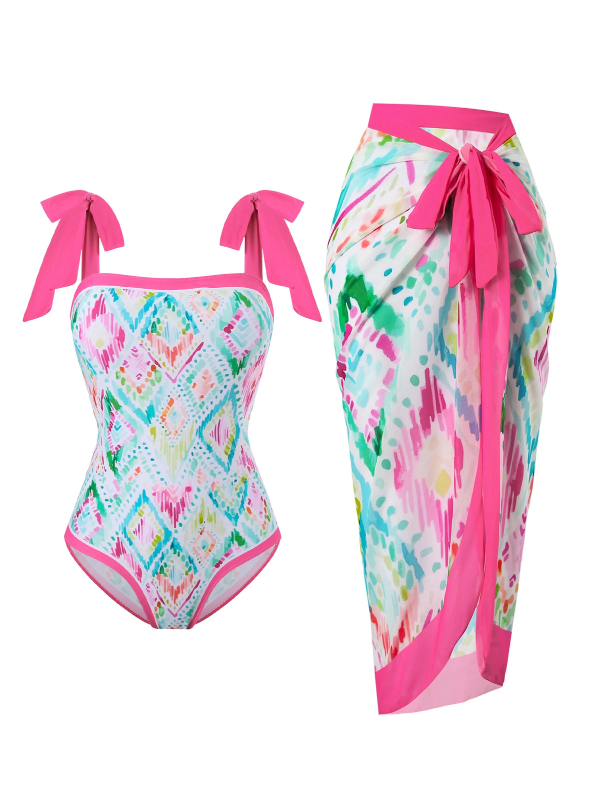 2026 Printed Strappy Swimsuit One Piece & Beach Dress Sexy Swimwear Women Bathing Swimming Swim Suit Female Padded Beachwear