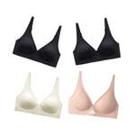 4Pcs/Set Seamless Bras For Women Non-wire Bra Push Up Deep V Underwear Female Invisible Padded Brasiere Sexy Lingerie