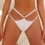 2PCS Women Sexy Cotton Panties Two Belts Hollow Out G-String Thongs Breathable Underwear for Female Solid Color Lingerie S-XL