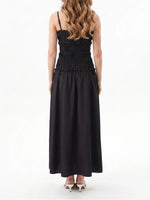 2026 Summer Women Slip Dress Sleeveless Smocked Ruffle Pleated Long Dress for Party Cocktail Out Going Streetwear