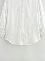 Foridol White Striped Blusas Para Mujer Spring Summer Casual Women Shirt Single Breasted Long Sleeve Loose Shirts Blouses 2025