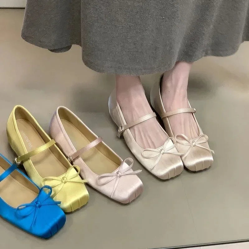 New Ballet Flats Women Bowknot Loafers Ladies Shallow Daily Shoes Comfort Woman Flattie Slip on Shoes