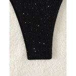 Glitter Sparkling Halter High Leg Cut Bikini Female Swimsuit Women Swimwear Two-pieces Bikini set Bather Bathing Suit Swim V5501
