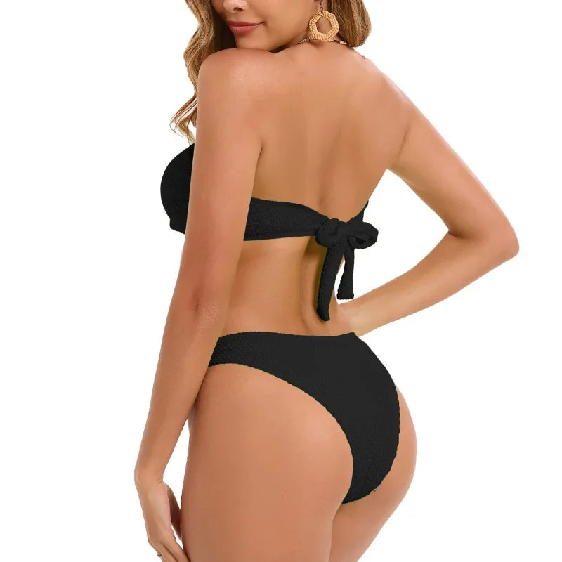 Neon Yellow Thong Bikinis 2026 Sexy Women Swimsuits Swimwear Female Bandeau Brazilian Bikini Set Bathing Suit Swimming Suits