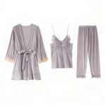 Sexy Butterfly Backless Velvet Sleepwear Set Women's Home Clothes V-neck Long Sleeve Pants Comfortable Mid-weight 2025 New