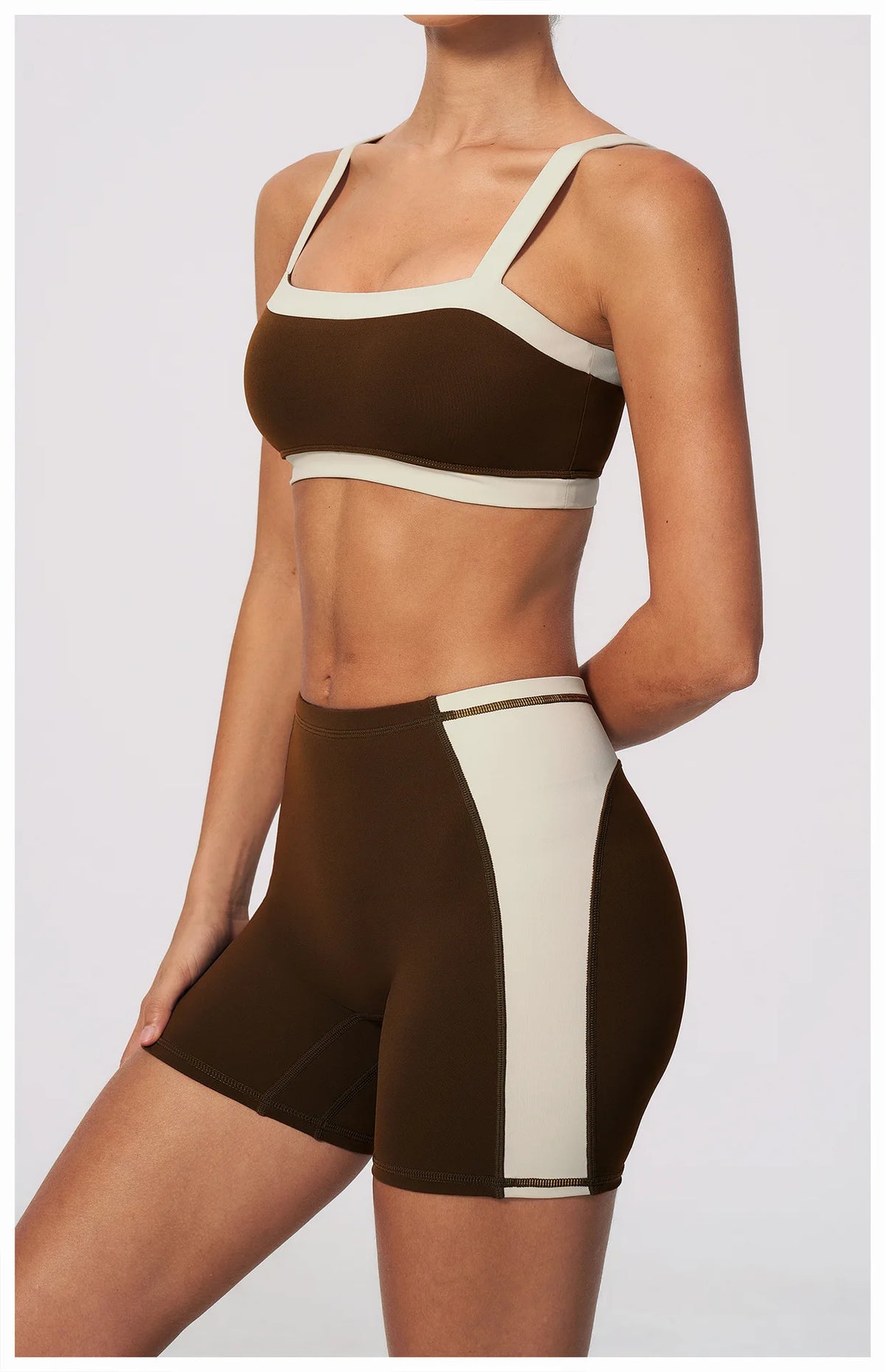 Summer Color Blocking Yoga Suit Women Shockproof Slim Sports Bra High Waist Hip Lift Shorts Gym Running Fitness Sets Tracksuit