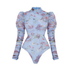 New 2Pcs Ruffle Swimsuit Women Sexy Bikini Strappy Swimwear Floral Bikini Push Up Biquini Female Bathingsuit Slimming Beachwear