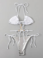 Extreme Mini Micro String Diamond Bikini Women Thong Swimwear Female Swimsuit Two Pieces Bikini Set Halter Bathing Suit Swim