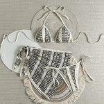 Sexy Colorful Striped Bikini Set Women Push Up Bra Thong Swimsuit 2026 Summer Bathing Suit Beach Mesh Cover Up 3 Piece Swimwear