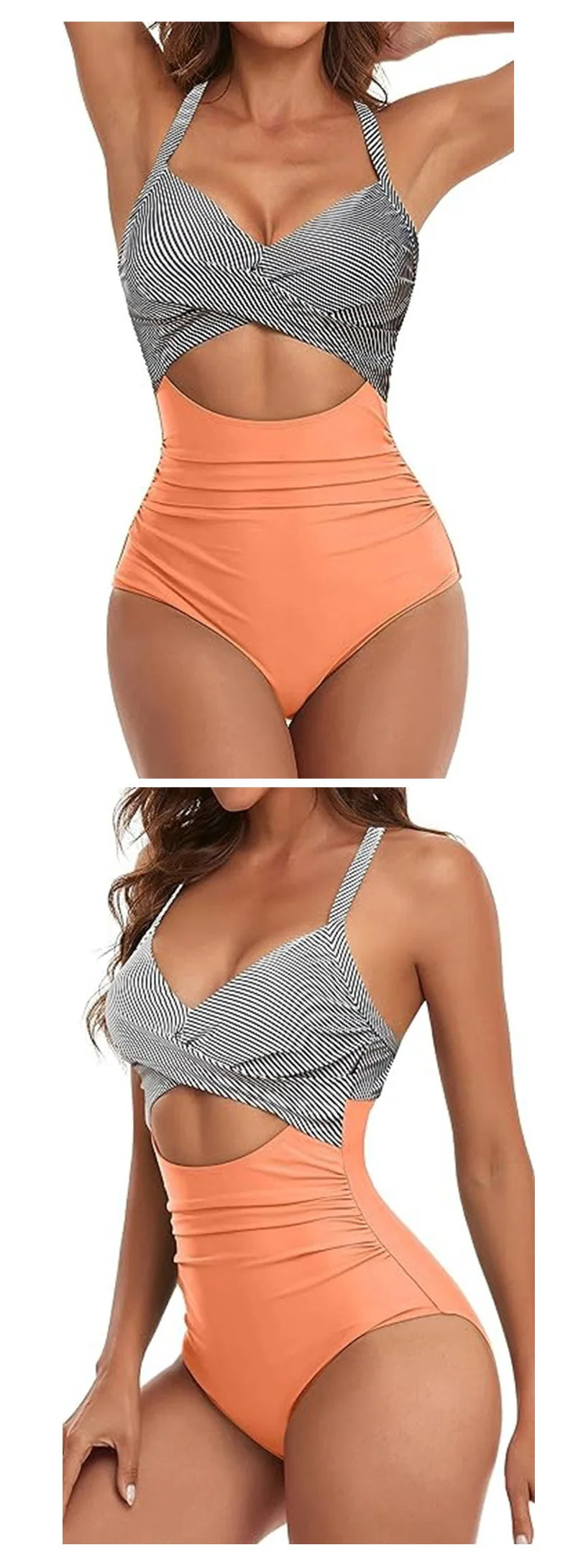 Leopard One Piece Swimsuit 2024 New Halter Push Up Swimwear Women Swimsuit Bathing Suit Beachwear Monokini Female Swimming Suits