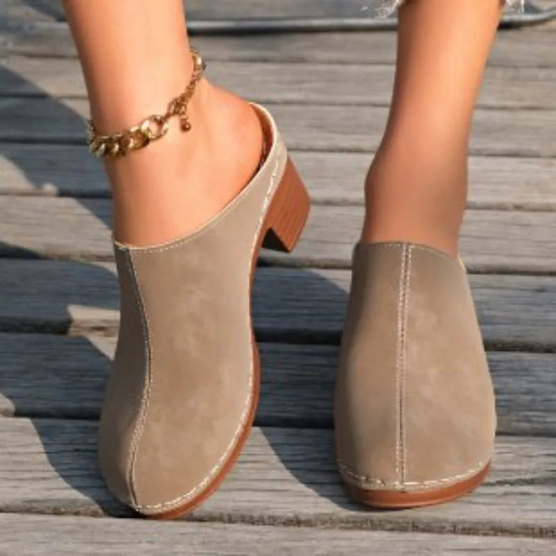 2026 Women High heels Closed Toe Wedge Vintage Sandals Ladies Platform Designer Shoes New Summer Fashion Slippers Slides Women