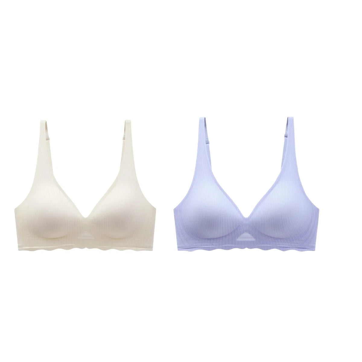 2Pcs/Set Seamless Bras For Women Wireless Push-Up Underwear Female Sexy Lingerie Deep V Brassiere Sleep Soft Intimates