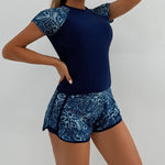Print Two Pieces Swimsuits Shorts High Waisted Swimwear Female Tankini Sets Beach Wear Bathing Surfing Suit Women Swimming Suit