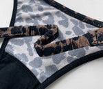 Women Panties Sexy G String Thong Ice Silk Seamless Underwear Leopard T Back Girls Briefs Leopard Underpants Plus Size S-XL
