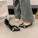 Pointed Toe Pumps WomenShoes Fashion Luxuy Footwear Female Ankle Strap Shoes Ladies High Heels Sandals 2025