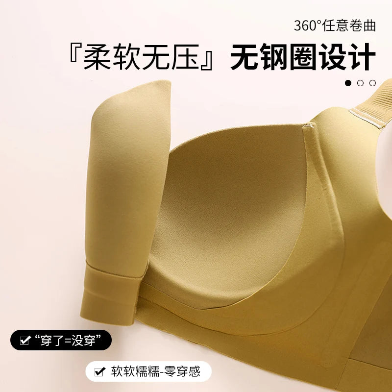 Plus Size Bra Sexy Lingerie Thick Cup Bras for Women Solid Padded Underwear Push Up Brassiere Femme Wireless Bra invisible bra