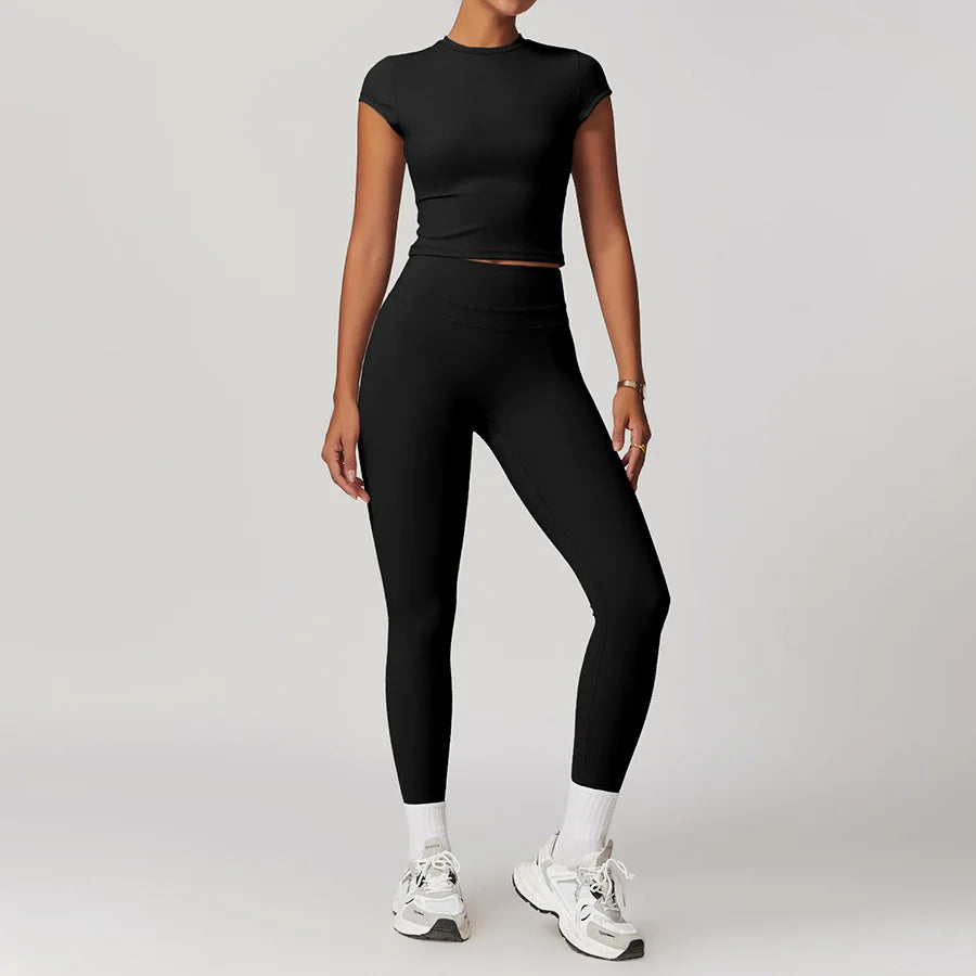 Yoga Set 2PCS Women Tracksuit Nude Feeling Workout Sets Gym Clothes Push Up Fitness Running Sportwear Sport Bra Leggings Suit