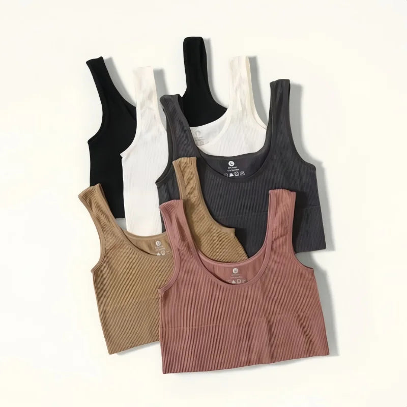 Seamless Bras For Women Streetwear Rib Sports Tank Top Sexy Lingerie No Pads Crop Top Female Fitness Underwear