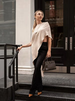 Trendix White Asymmetrical Cover Up For Women Fashion Ruffle Hem Loose Short Sleeve Shirts Casual Elegant Commuting Pullover Top