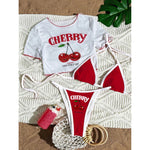 S -XL 13 Color Printed Three-piece Bikini set Short Sleeve Bikini Female Swimsuit Women Swimwear Bather Bathing Suit Swim V6854G