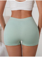 Women's Seamless Shapewear Boxer Briefs Solid Color Mid-Rise Boyshort Comfortable Breathable Underpants Yoga Sports Underwear